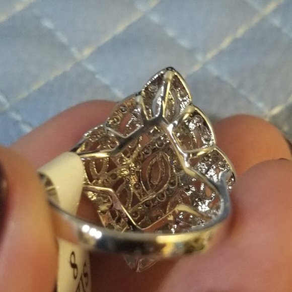 Swarovski Elements  Marquise Yellow stone Ring Women's size 7 - Picture 5 of 11